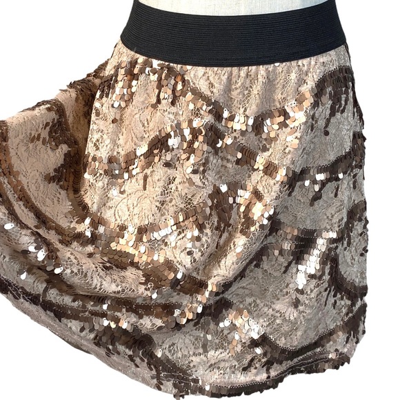 L8TER rose gold sequin skirt XL like new - Picture 4 of 6